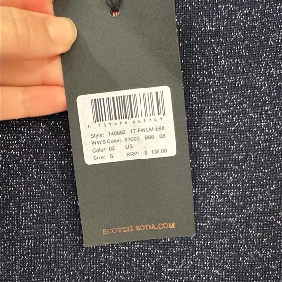 NWT Scotch and Soda long sleeve metallic midi dress - Picture 4 of 4